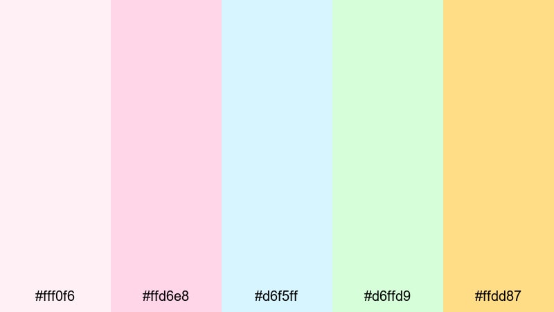 peeps marshmallow color palette with hex codes