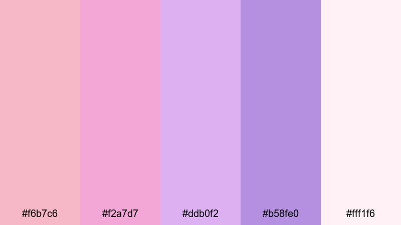 peony amethyst glow color palette with hex codes