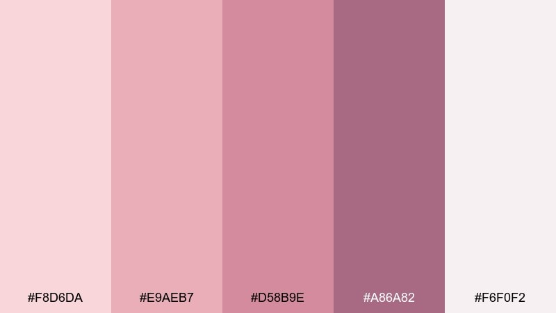 peony dust color palette with hex codes