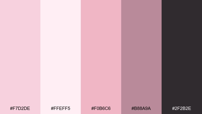peony minimal ui pale pink color palette with hex codes