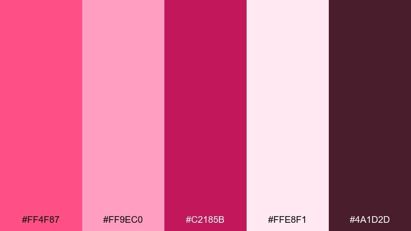 peony punch love color palette with hex codes