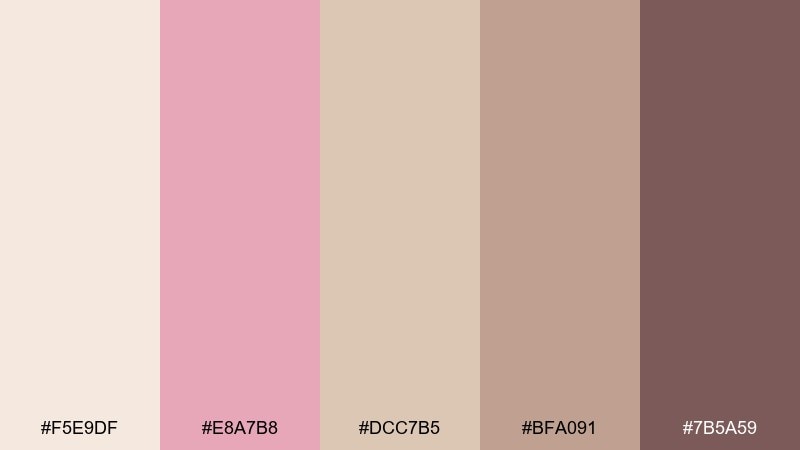 peony sandstone color palette with hex codes