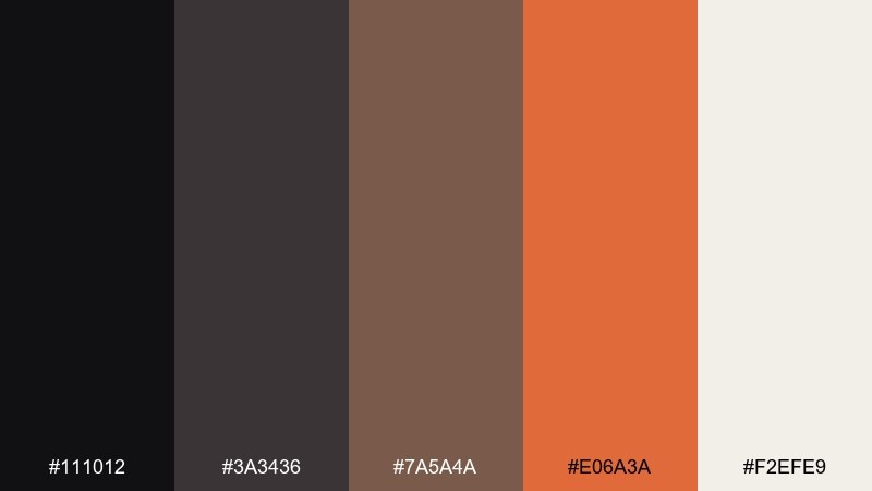 pepper ash lava color palette with hex codes