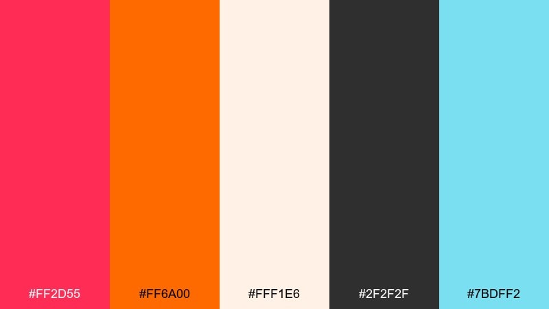 peppery contrast tomato color palette with hex codes