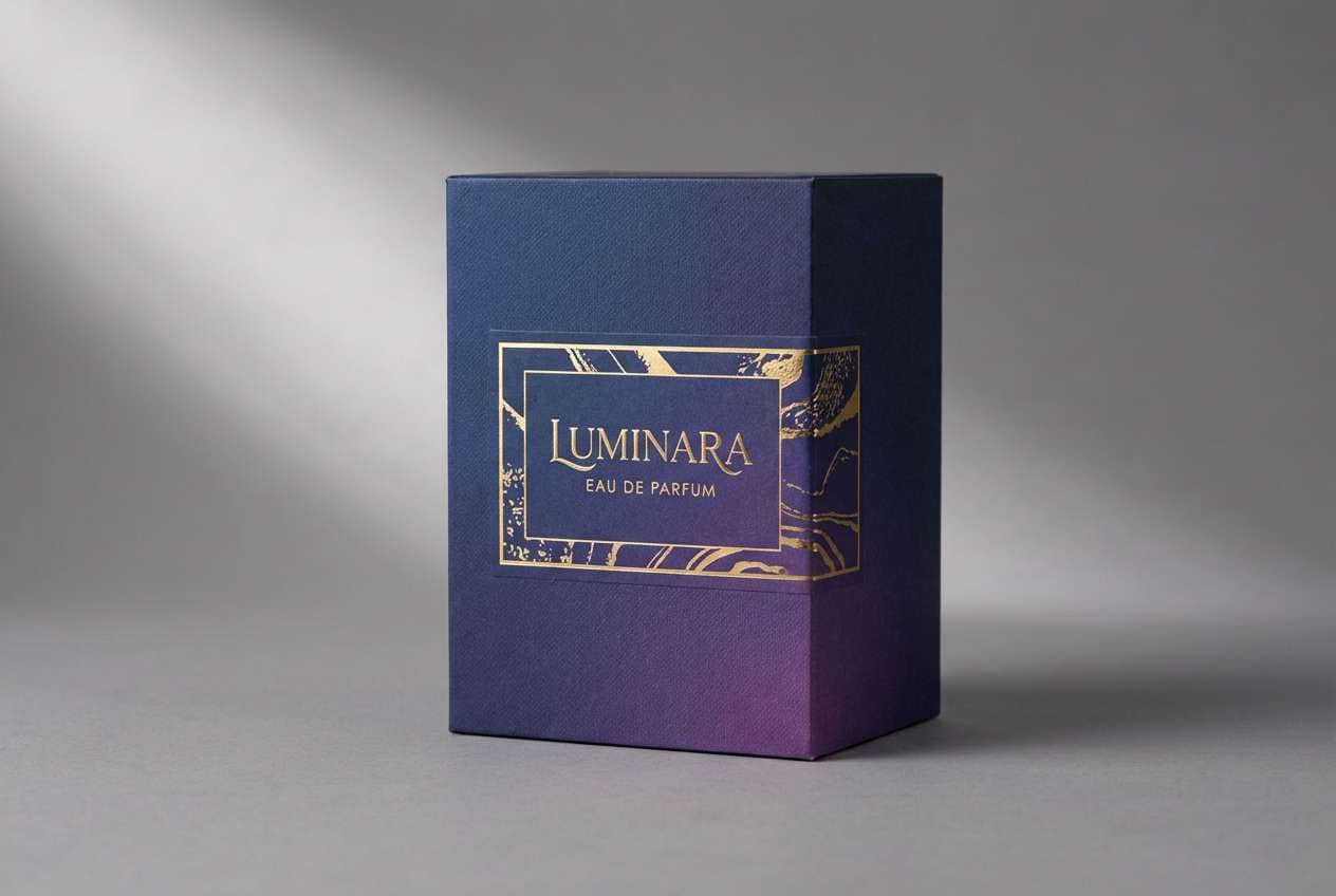 perfume packaging in jewel tones