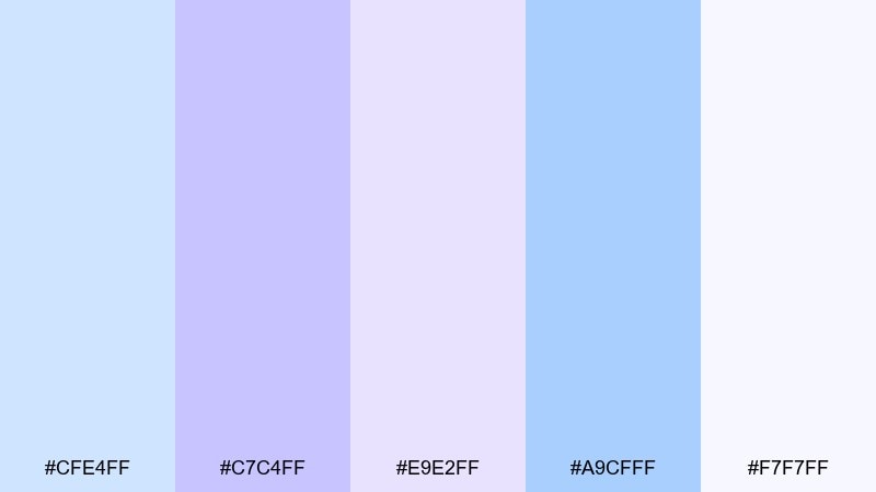 peri blue minimal pastel blue purple color palette with hex codes