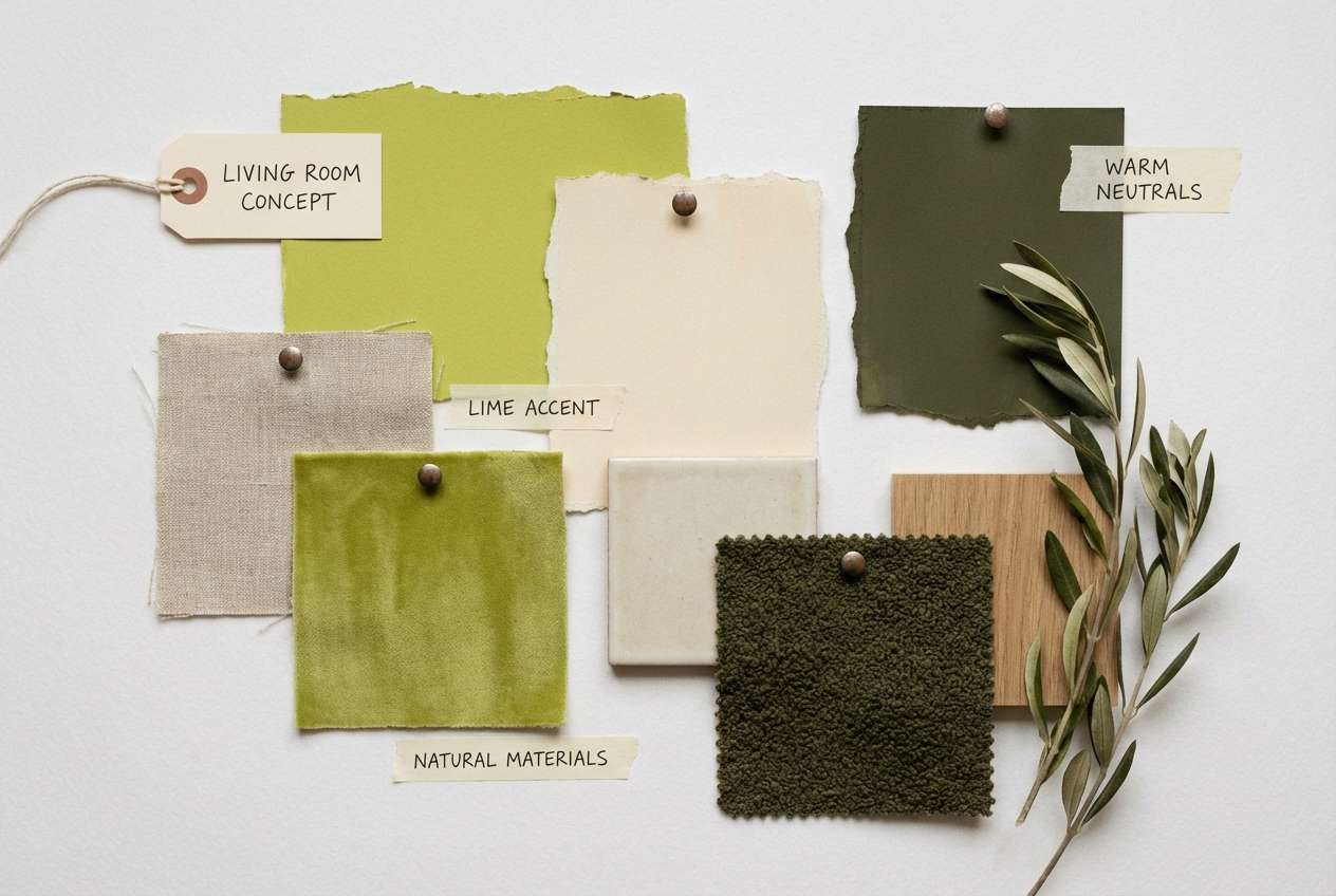 linen and lime mood board