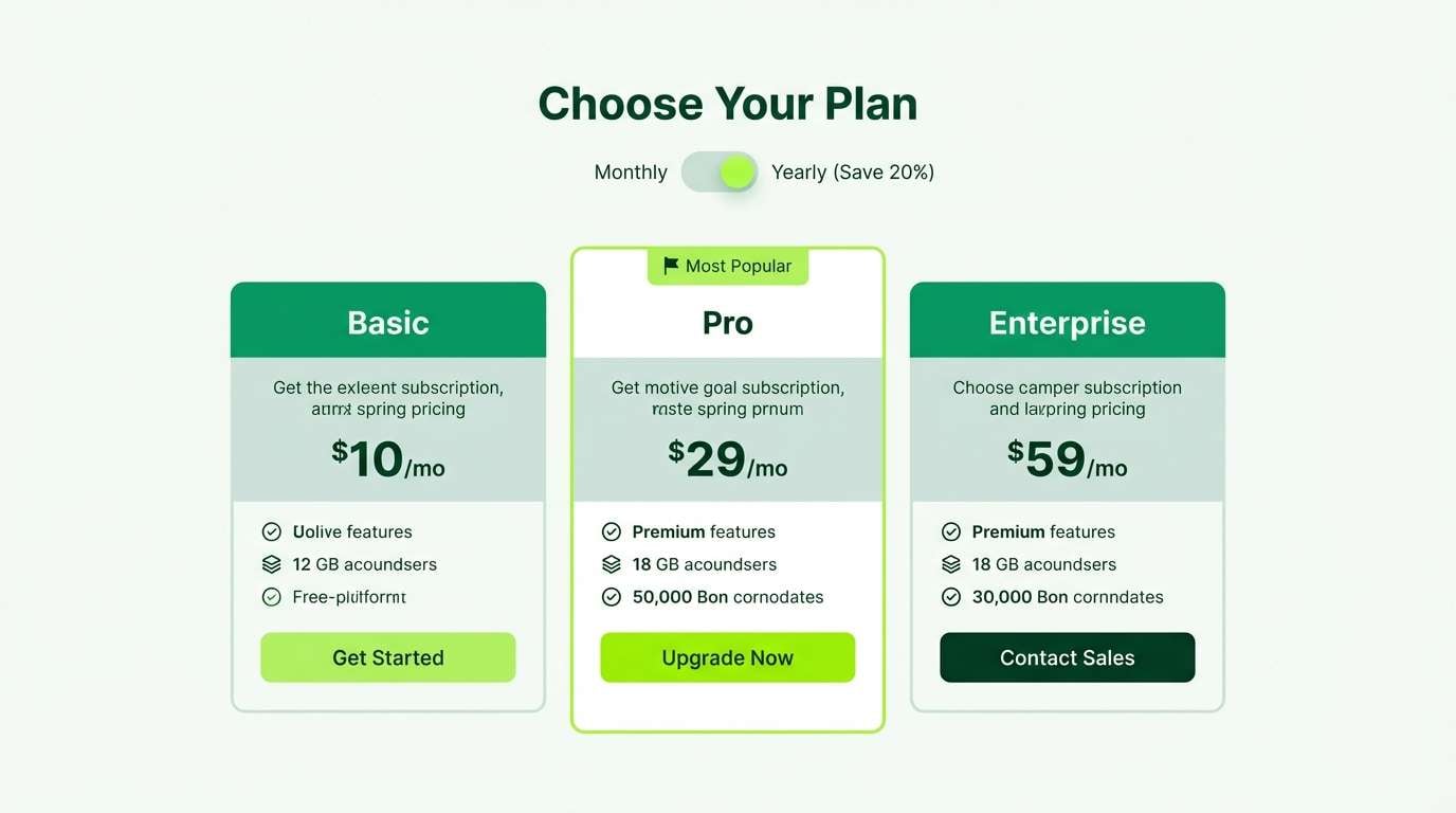 premium pricing page ui