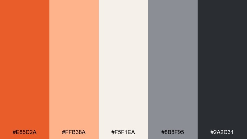 persimmon smoke color palette with hex codes