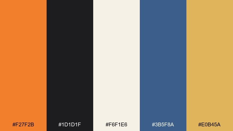 persimmon studio dark tangerine color palette with hex codes