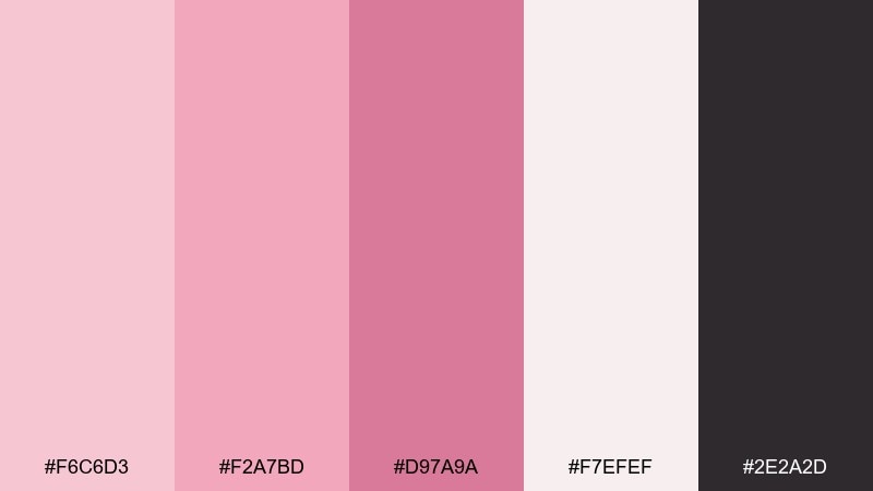 petal blush color palette with hex codes