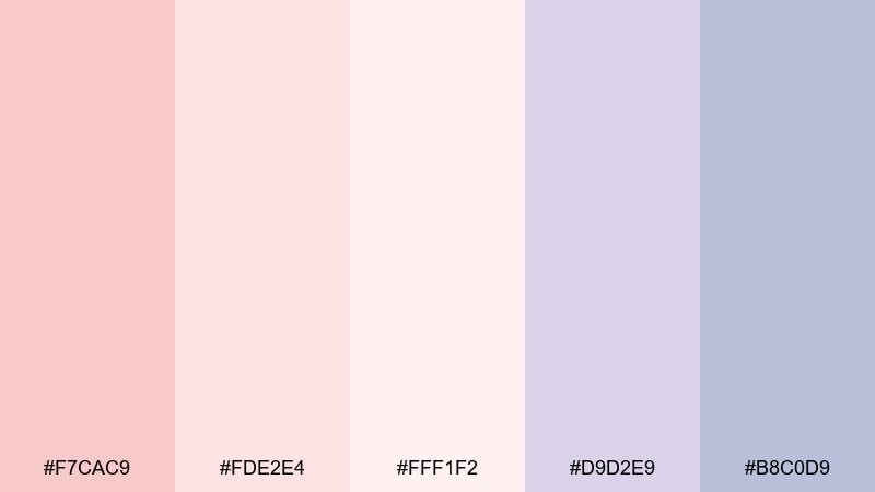 petal mist rose quartz color palette with hex codes