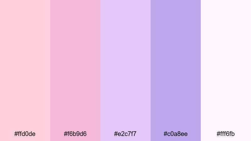 petal violet whisper color palette with hex codes