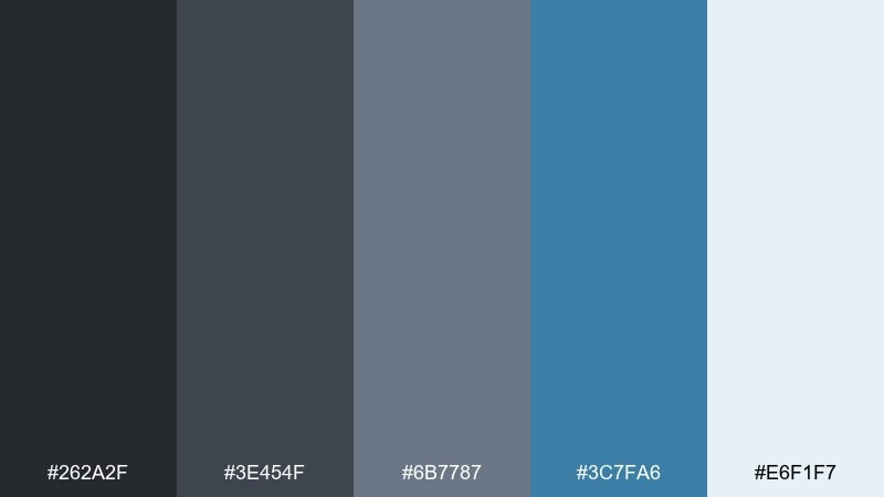 pewter ocean dark gray color palette with hex codes