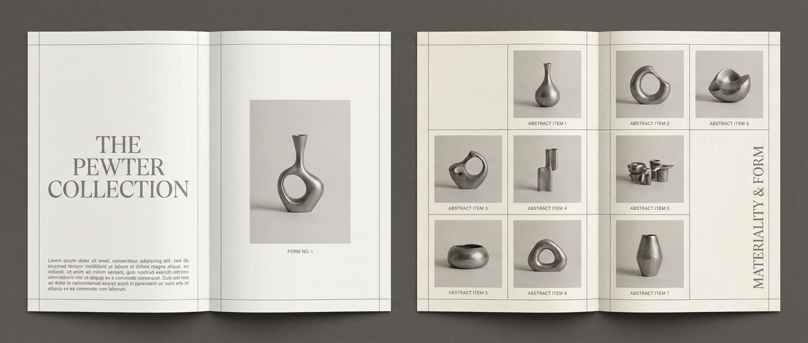 minimal editorial spread