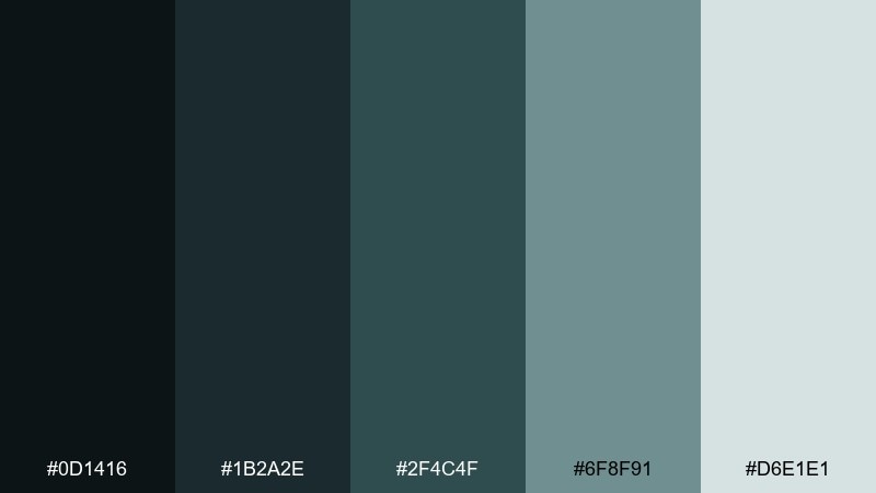 phantom teal shadow color palette with hex codes