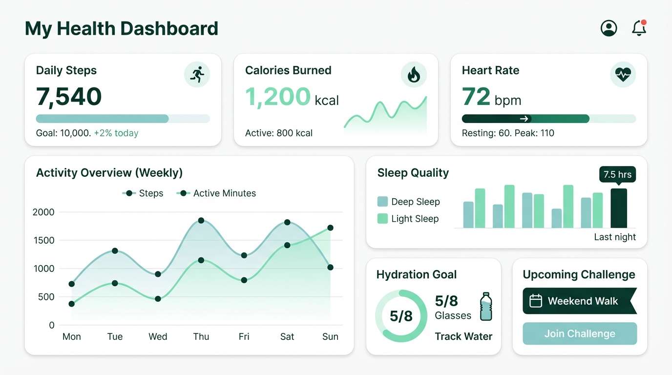 mint health dashboard ui