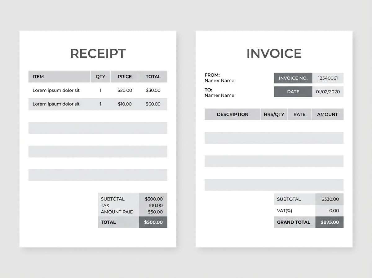 gray invoice template