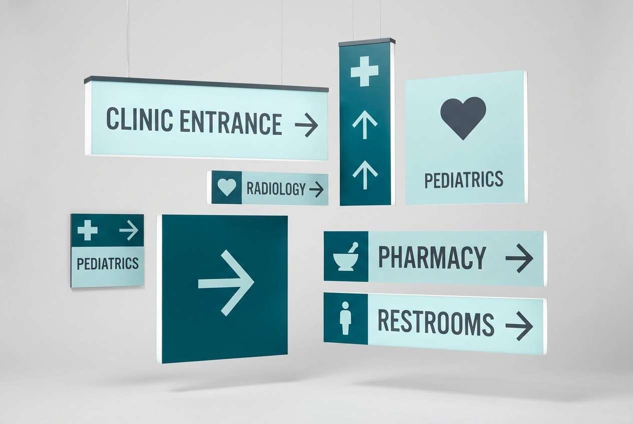 teal clinic signage