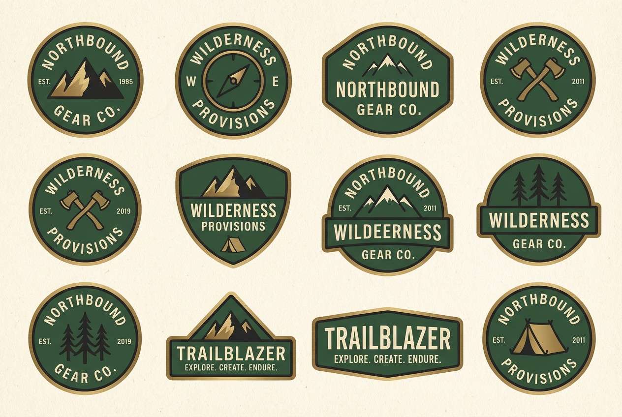 outdoor badge logo set