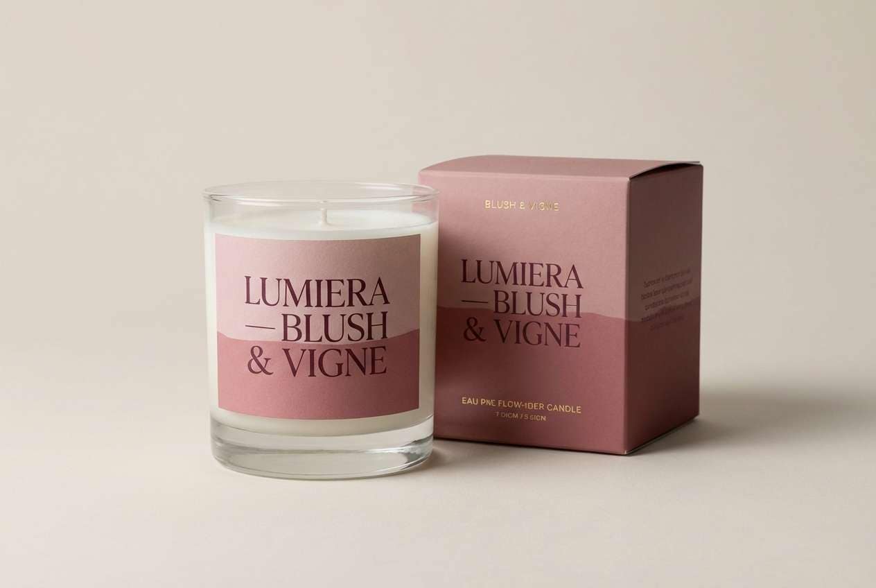 pink candle packaging mockup