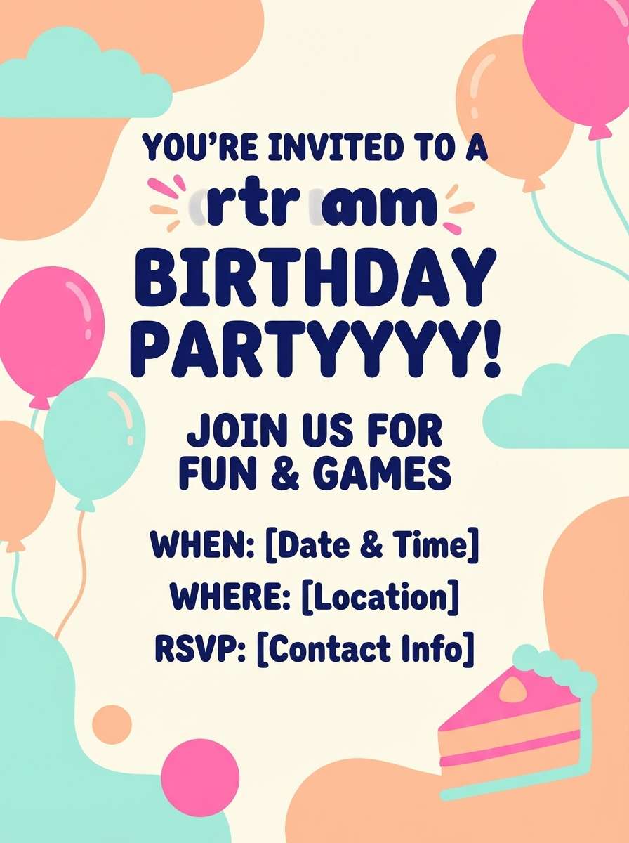 kids party invitation flyer