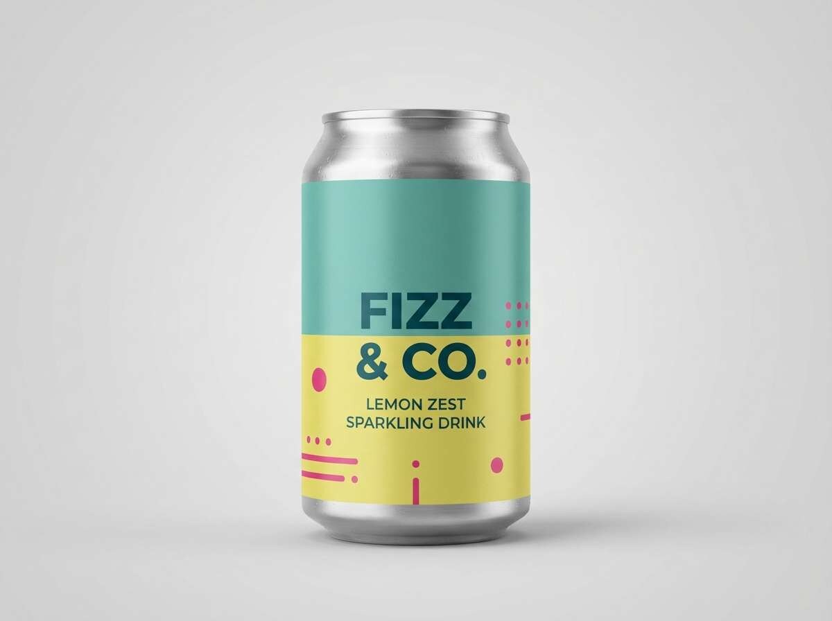 sparkling drink can mockup