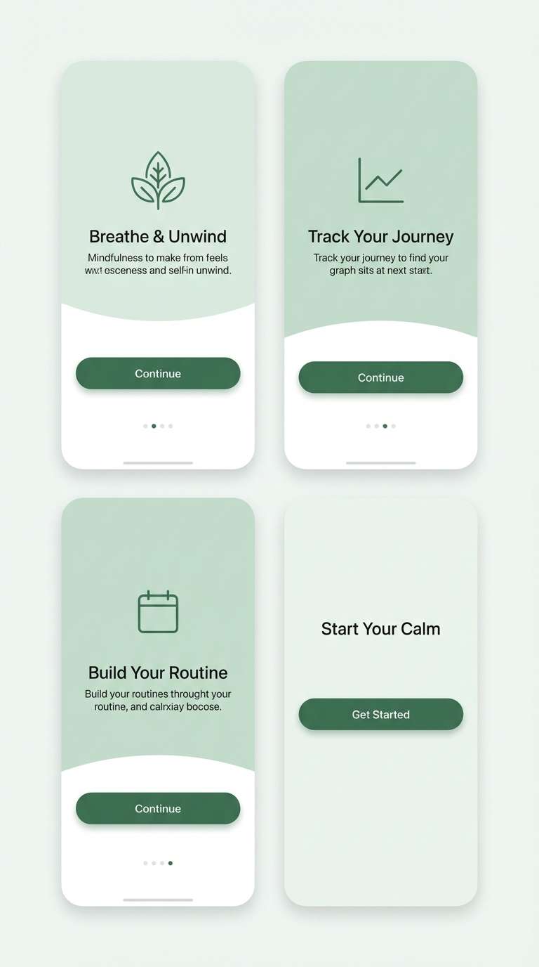 green onboarding ui screens
