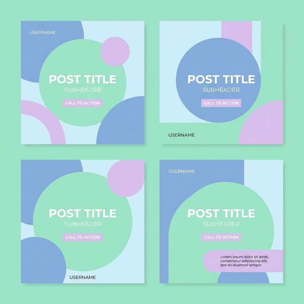 pastel social post templates