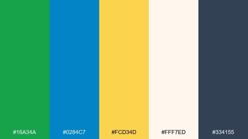 picnic pattern green blue yellow color palette with hex codes