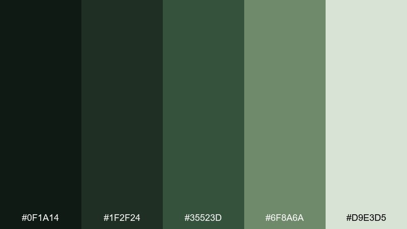 pine barricade army color palette with hex codes