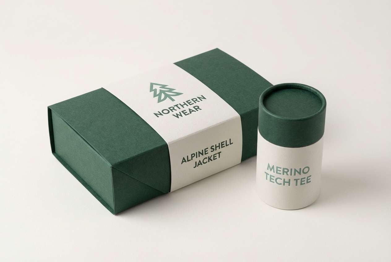 pine packaging studio shot with nautical hues
