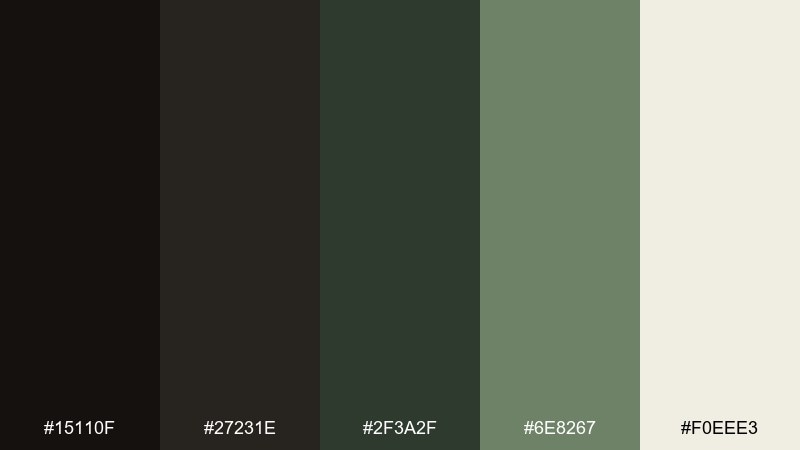 pine tar & linen warm black color palette with hex codes