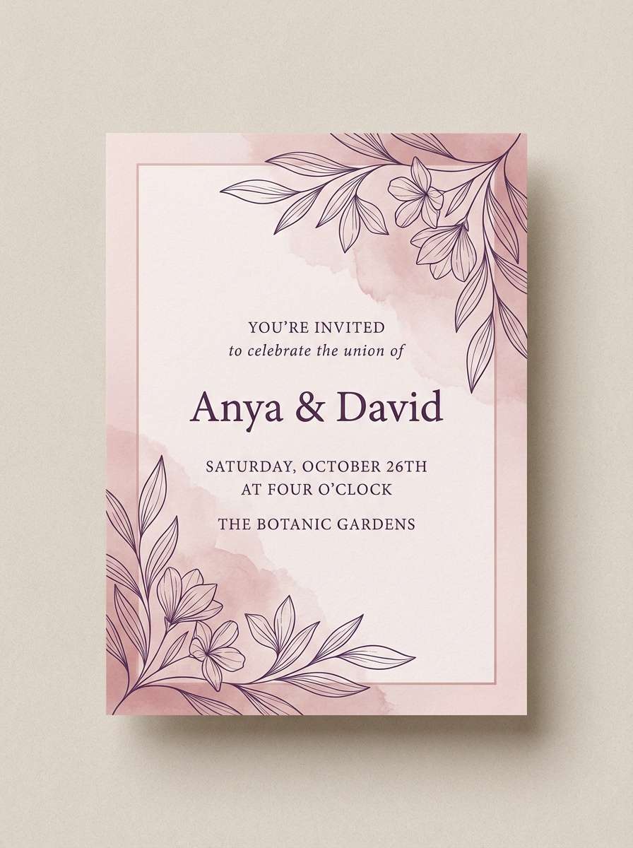 pink invitation card layout