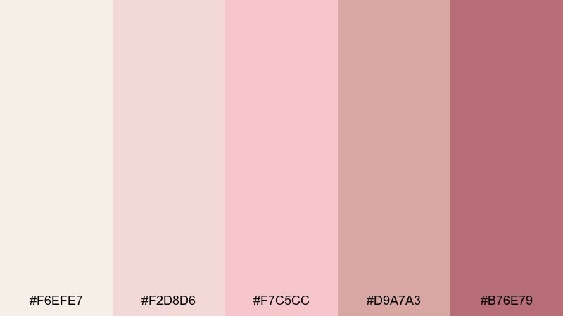 pink champagne fizz color palette with hex codes