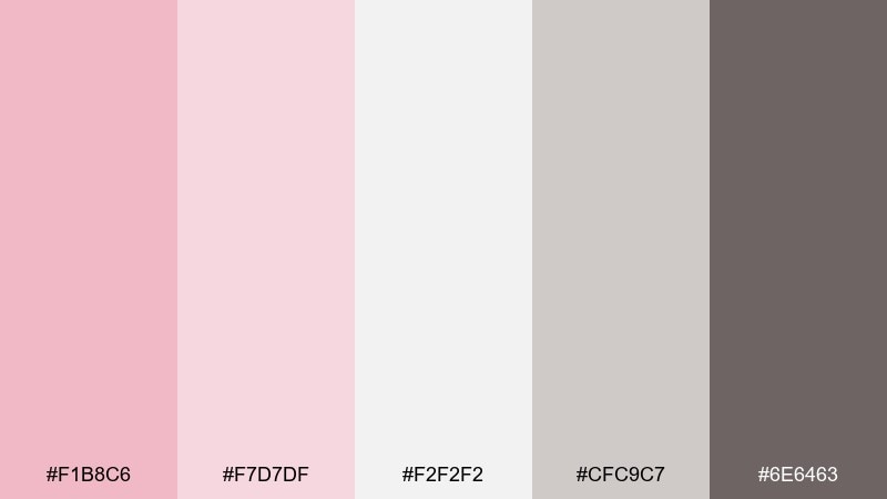 pink clay minimal color palette with hex codes