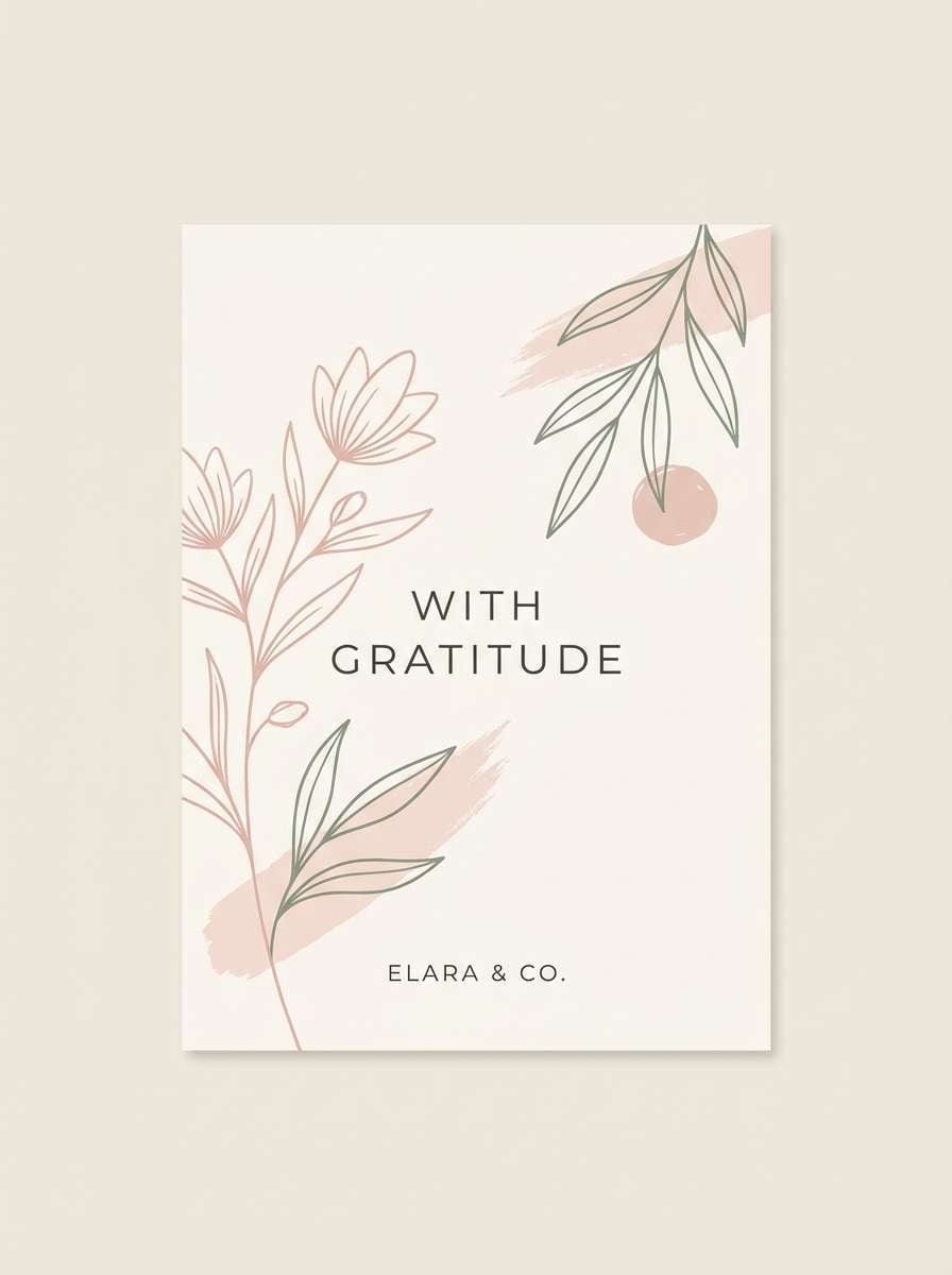 botanical thank you card