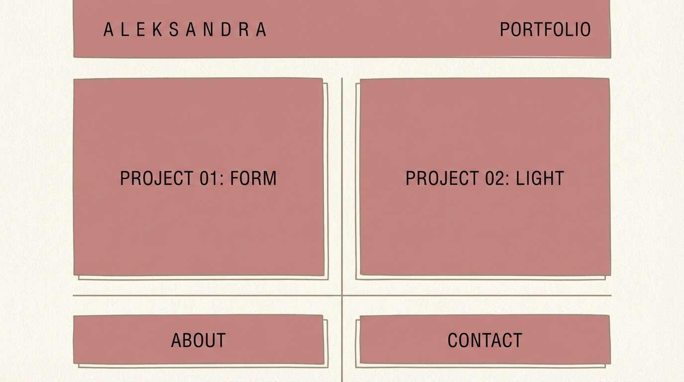 dusty rose portfolio ui