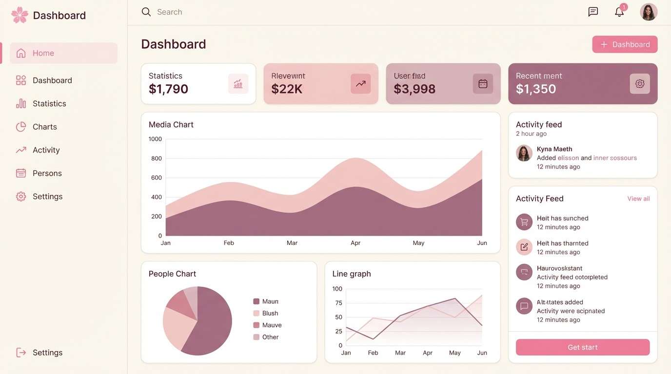 cherry blossom dashboard ui