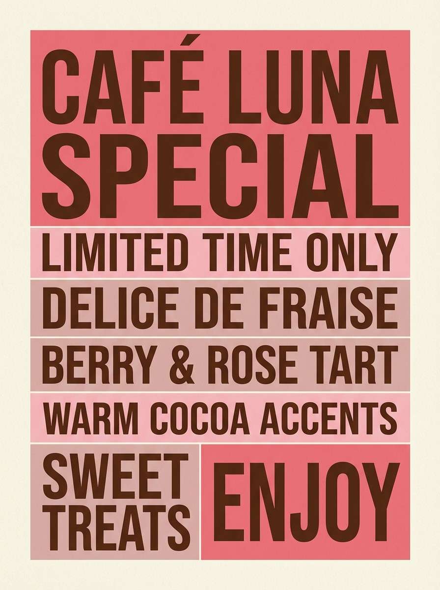 dessert menu poster layout