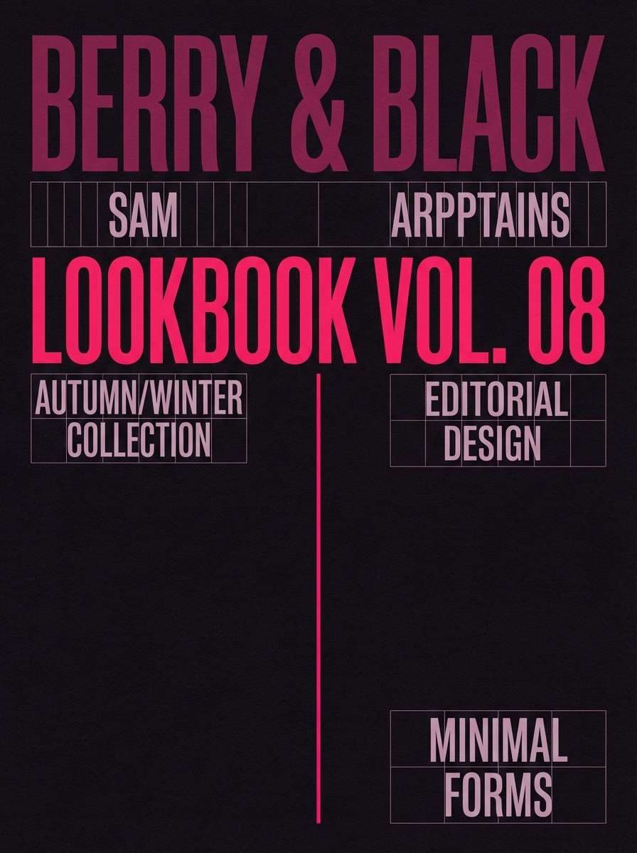 moody lookbook cover in fuchsia