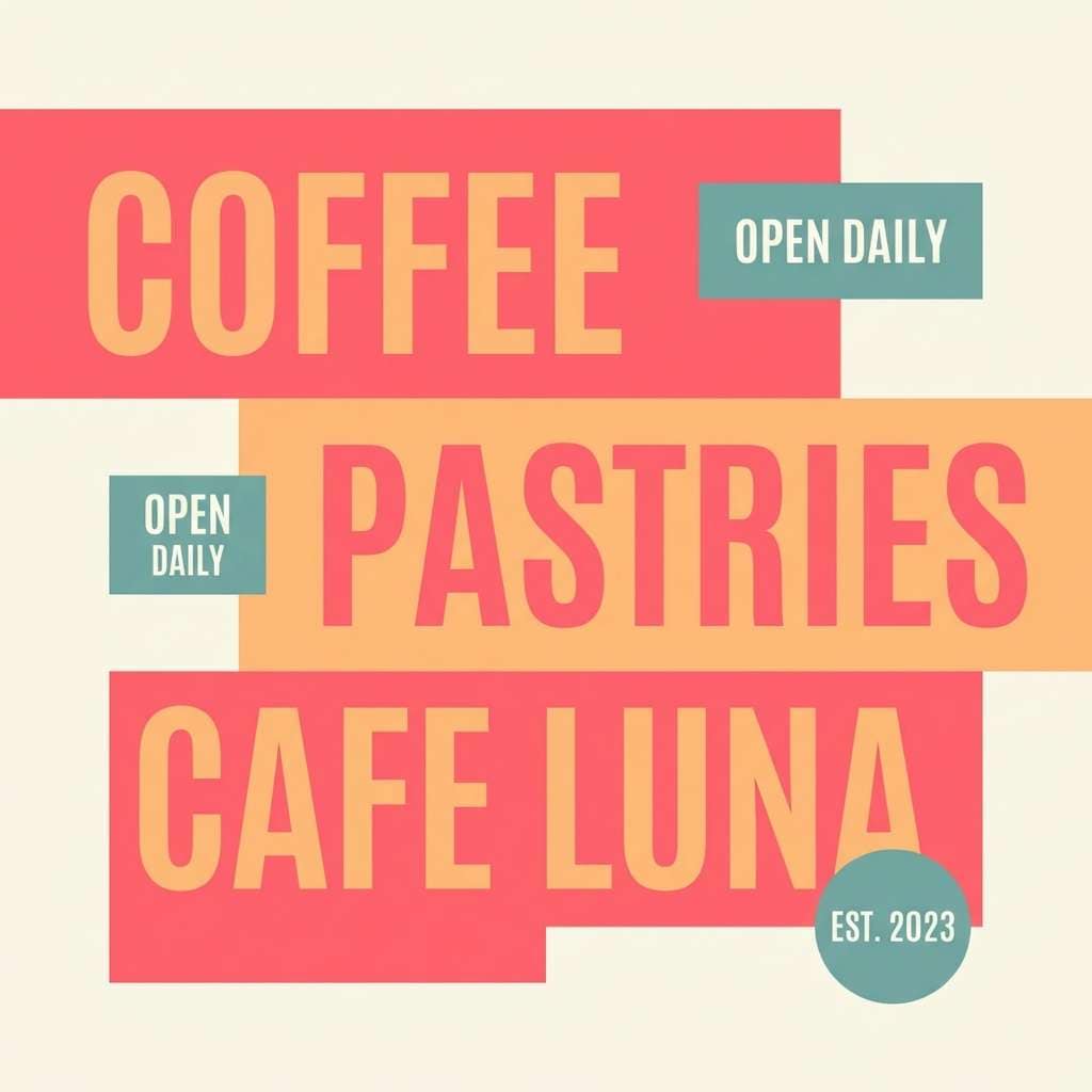 cafe post in coral pink