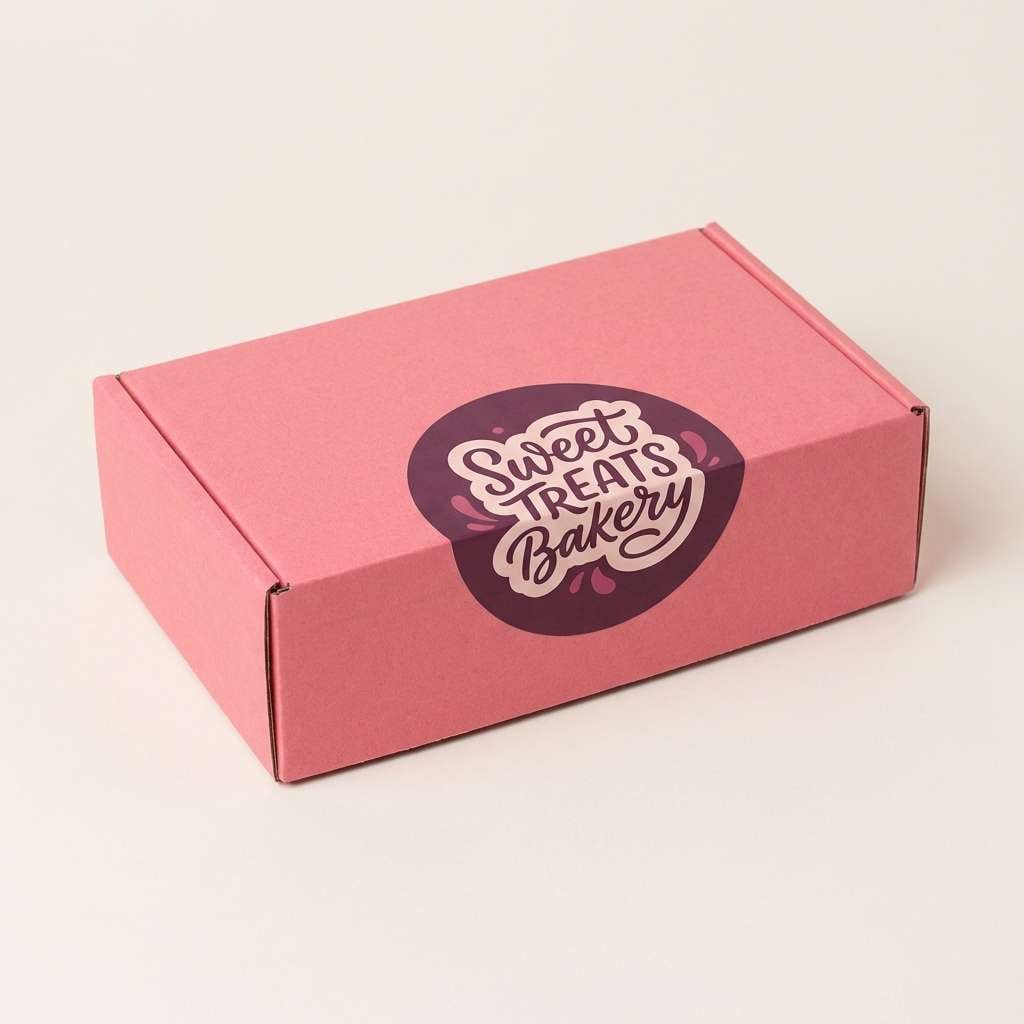 dessert packaging in berry pink