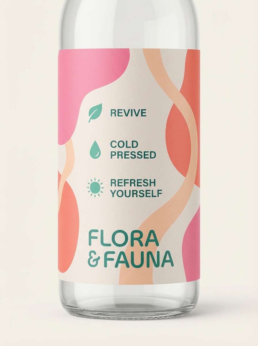 juice label in grapefruit pink