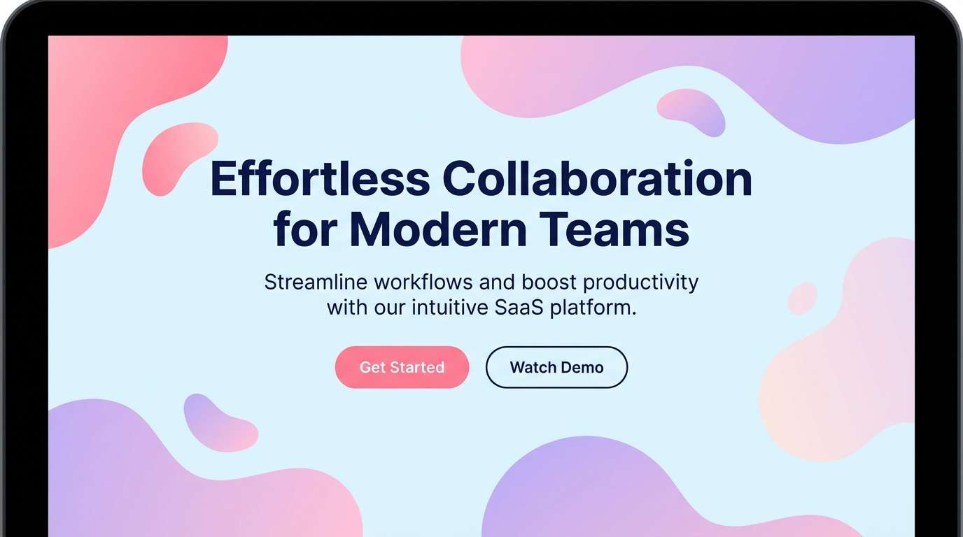 saas hero ui in pink gradient