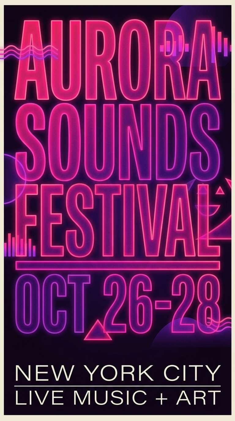 neon pink festival poster