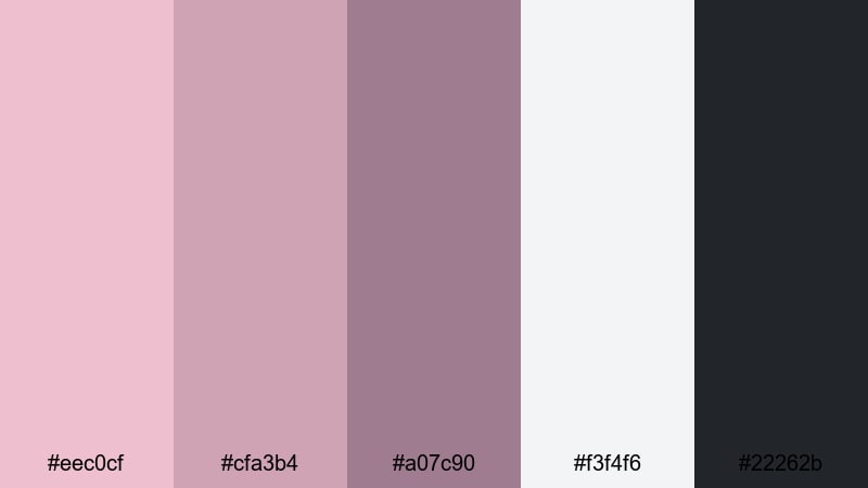 pink granite minimal color palette with hex codes