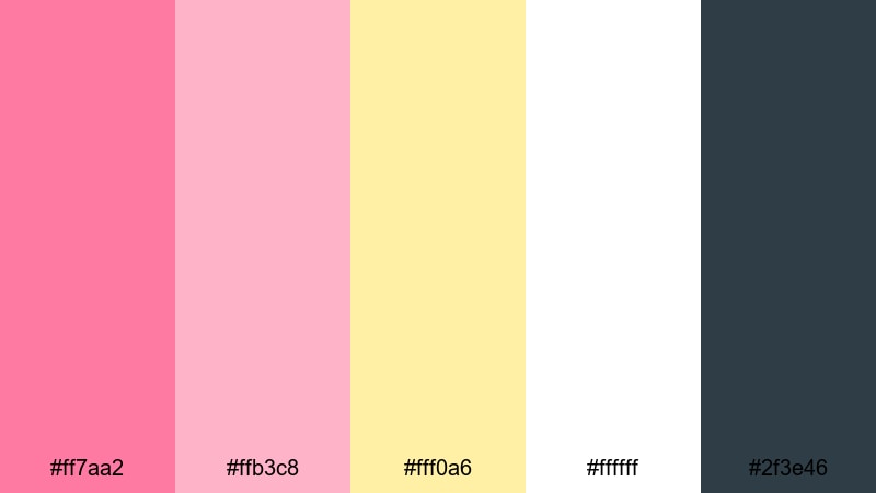 pink lemonade fresh color palette with hex codes