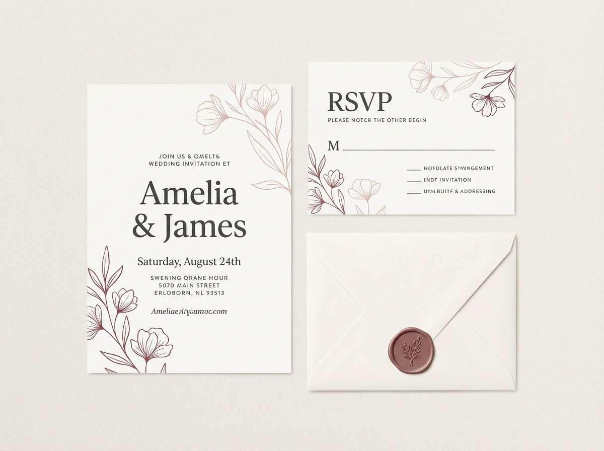 rosewood blush invitation layout