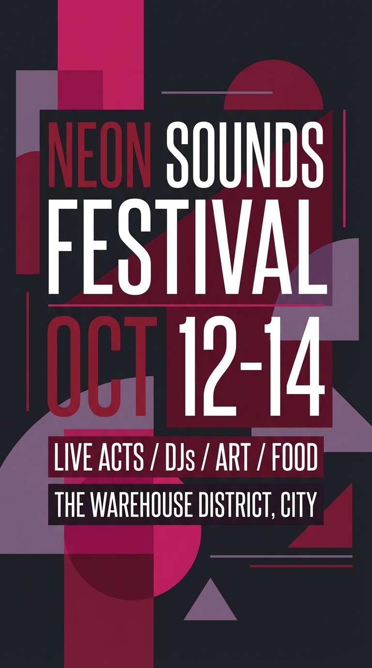 fuchsia wine festival flyer